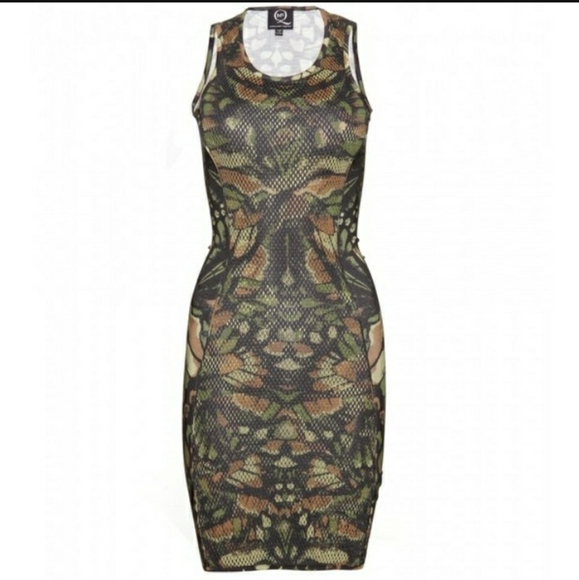 Alexander McQueen Dresses & Skirts - Alexander McQueen MCQ Sleeveless Animal Print Camo Mob Wife Mini Dress Sz S